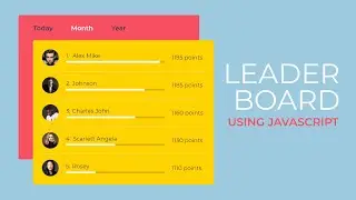 Leader Board in HTML CSS and Javascript - CSS Tabs - Tabbed Content in JS