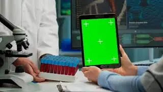 Tablet with green screen mockup