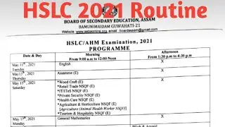 SEBA HSLC 2021 Routine