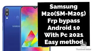 Samsung M20 frp bypass android 10 with pc easy method May 2021