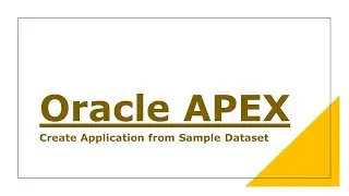 Create Application from Sample Dataset