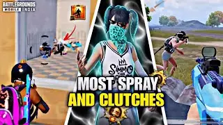 Most Sprey And Clutches 😱 Fastest 4 Finger plyers | 1v4 Clutches Hard ! | BGMI