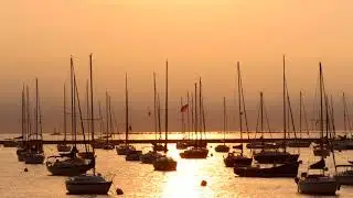 Ships in Chicago Sunset