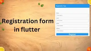 registration form in flutter | registration form in flutter code | Flutter turorial