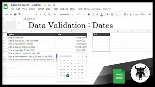 Validating  Dates, Creating Date Pickers in Google Sheets and more : Data Validation: Google Sheets