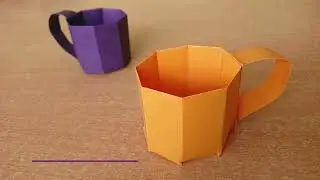 Чашка из бумаги, оригами аппликация