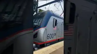 Amtrak northeast regional passes Odenton with ACS-64 600 and a hornshow