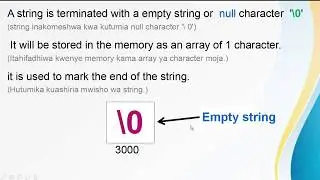 String in c programming (KISWAHILI)