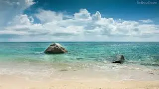 4k UHD Turquoise Beach Waves, Water Sounds. 4k Tranquil Beach, Ocean Sounds for Sleeping 10 hours.