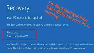 How to fix windows 10 startup error 0xc000000f || Windows Failed to Start File Boot BCD Error