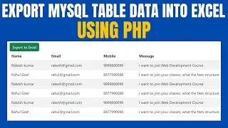 PHP Excel Export | Export Data to Excel in PHP | Export MySQL table Data into Excel in PHP