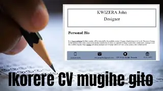 Menya kwikorera CV muri Word (Microsoft office) Mu minota 20 gusa 📝#resume #cvmaker