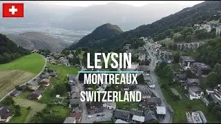 DRONE IMAGES OF EVENING IN LEYSIN, SWITTZERLAND