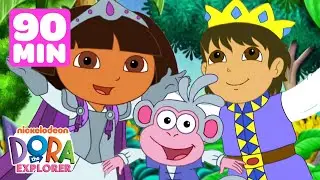 Dora & Boots Save Fairytales! 🧚‍♀️ 90 Minutes of Dora the Explorer | Dora & Friends