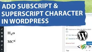 How to easily Add Subscript and Superscript characters in WordPress