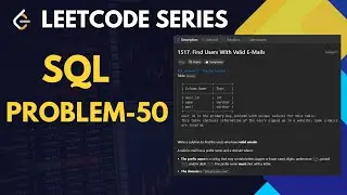 1517. Find Users With Valid E-Mails   | SQL | #50questions #leetcodechallenge #database