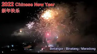 Firework Chinese New Year 2022 in Bintangor Aerial View