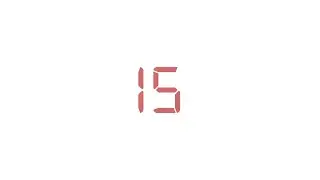 15-Second Timer | Red Digital On White Background