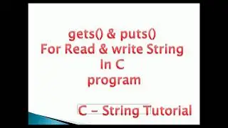 gets() and puts() function in c language : Example