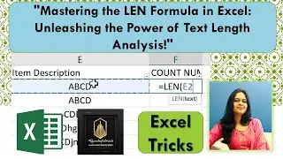 Mastering the LEN Formula in Excel: Unleashing the Power of Text Length Analysis #rpandeytutorials