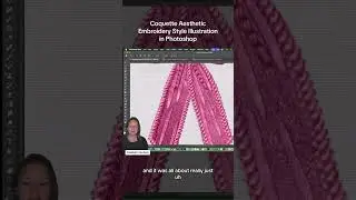 Tutorial: Coquette Aesthetic Digital Embroidery Illustration in Photoshop - Realistic Thread Brushes