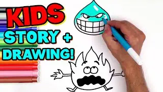 How to Draw Fire and Water | Draw Easy for Kids