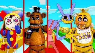 ✅ Minecraft LUCKY BLOCK RACE The Amazing Digital Circus FNAF 🔥 POMNI JAX FREDDY CHICA