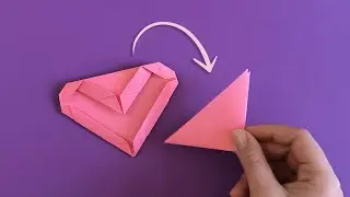 Оригами валентинка 💕 Сердечко с посланием внутри • Как сделать простое оригами из бумаги