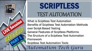 Live Session | Scriptless Test Automation | Scriptless Platforms | Scriptless Test Automation Tools.