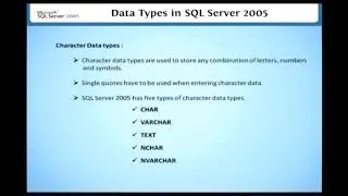 Types of SQL Statements SQL || Learn SQL-SERVER in English || On Screen Training