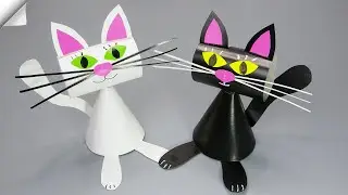 Cute Paper CAT - easy Paper crafts