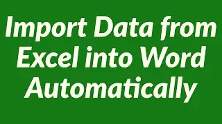 Import Data from Excel into Word Automatically Using VBA