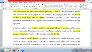Payment of Gratuity Act