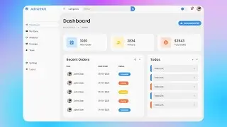 Responsive Admin Dashboard Using HTML CSS & JavaScript with Light & Dark Mode