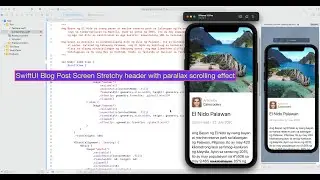 SwiftUI Blog Post Screen Stretchy header with parallax scrolling effect ContentView.swift