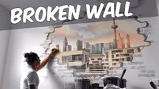 3D Painting | Realistic Broken Wall