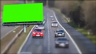 advertising billboard green screen HD video || chroma key billboard on road