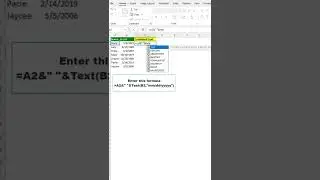 How to combine text and date into a single cell 