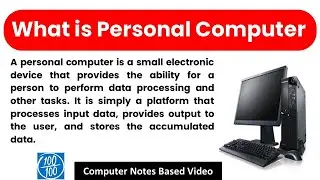 What is Personal | Computer Personal Computer | Personal Computer kiya h | What is PC