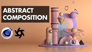 Abstract Composition 3D Modeling, Studio Lighting & Rendering - Cinema 4D Octane Render 3