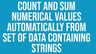 Find Count and Total of Numerical Values