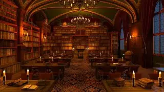 Library Ambience - Rain and Thunderstorm Sounds for Study, Sleep | Book Handling and Writing Sounds