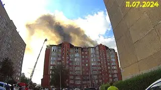 Пожар в Подольске 🚒  Горит многоэтажка 🔥