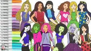 Barbie and Friends Makeover Coloring Book Compilation Disney Princess Fairies Villains Teen Titans