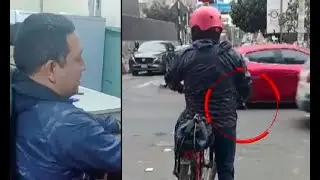 Ciclista generó temor en peatones al movilizarse con una navaja en mano