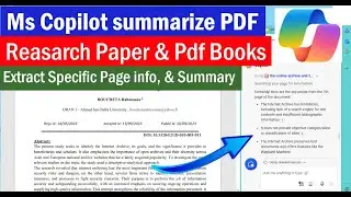 How to use Ms Copilot to summarize book, Article and Research Paper | Copilot new Feature