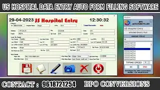 Form Filling Auto Typer Software for US Hospital Data Entry Work