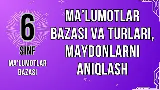 4 bob 1 mavzu  Ma’lumotlar bazasi  va  turlari, maydonlarni aniqlash