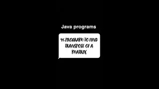 Program to find transpose of a matrix