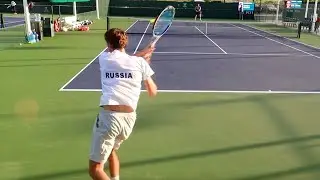 Daniil Medvedev Practice Points Court Level View Tennis - US Open 2021 Winner